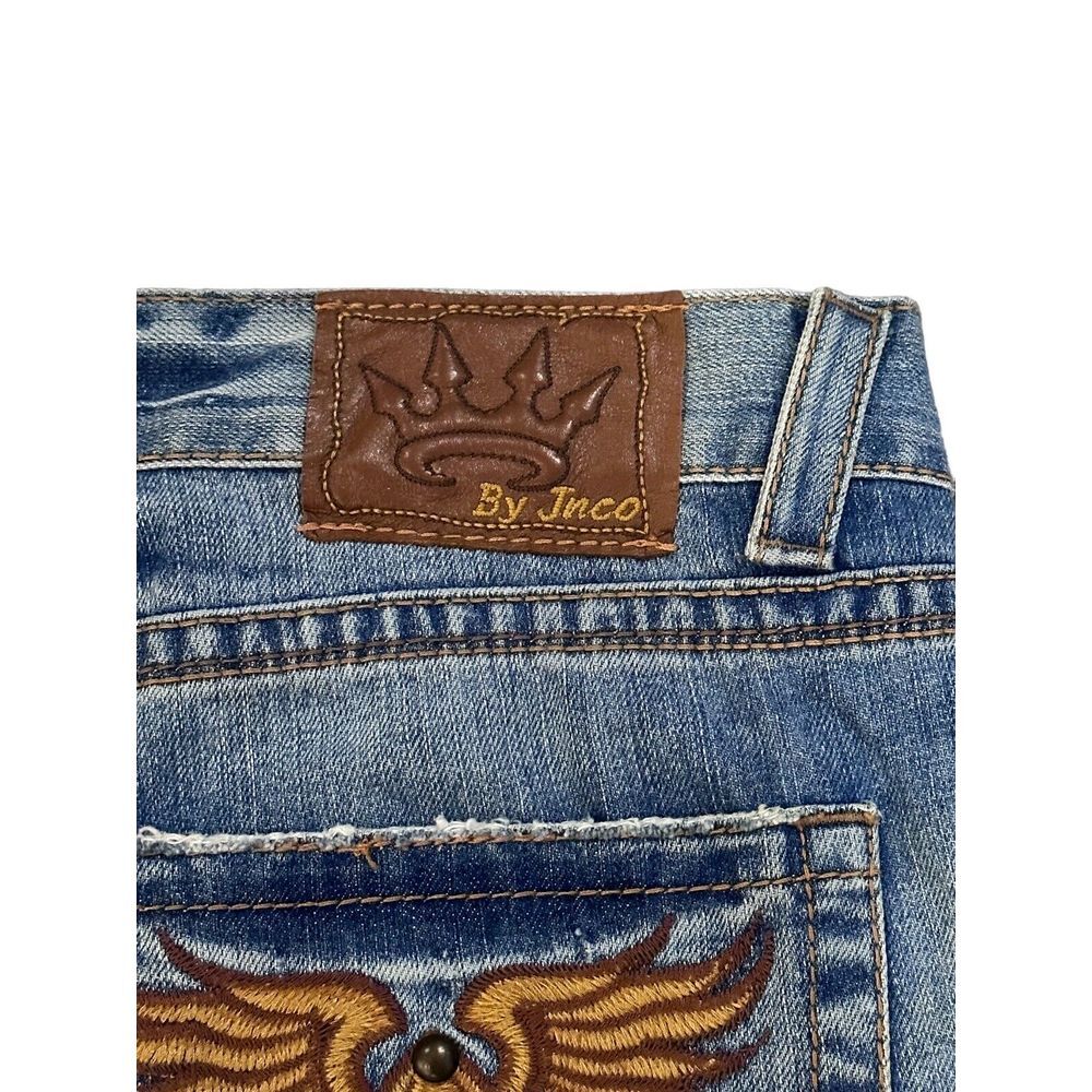 Vtg JNCO Mens Skater Y2K Rave Straight Leg Jeans Embroidered Cross Studded 38x32 - Picture 8 of 10